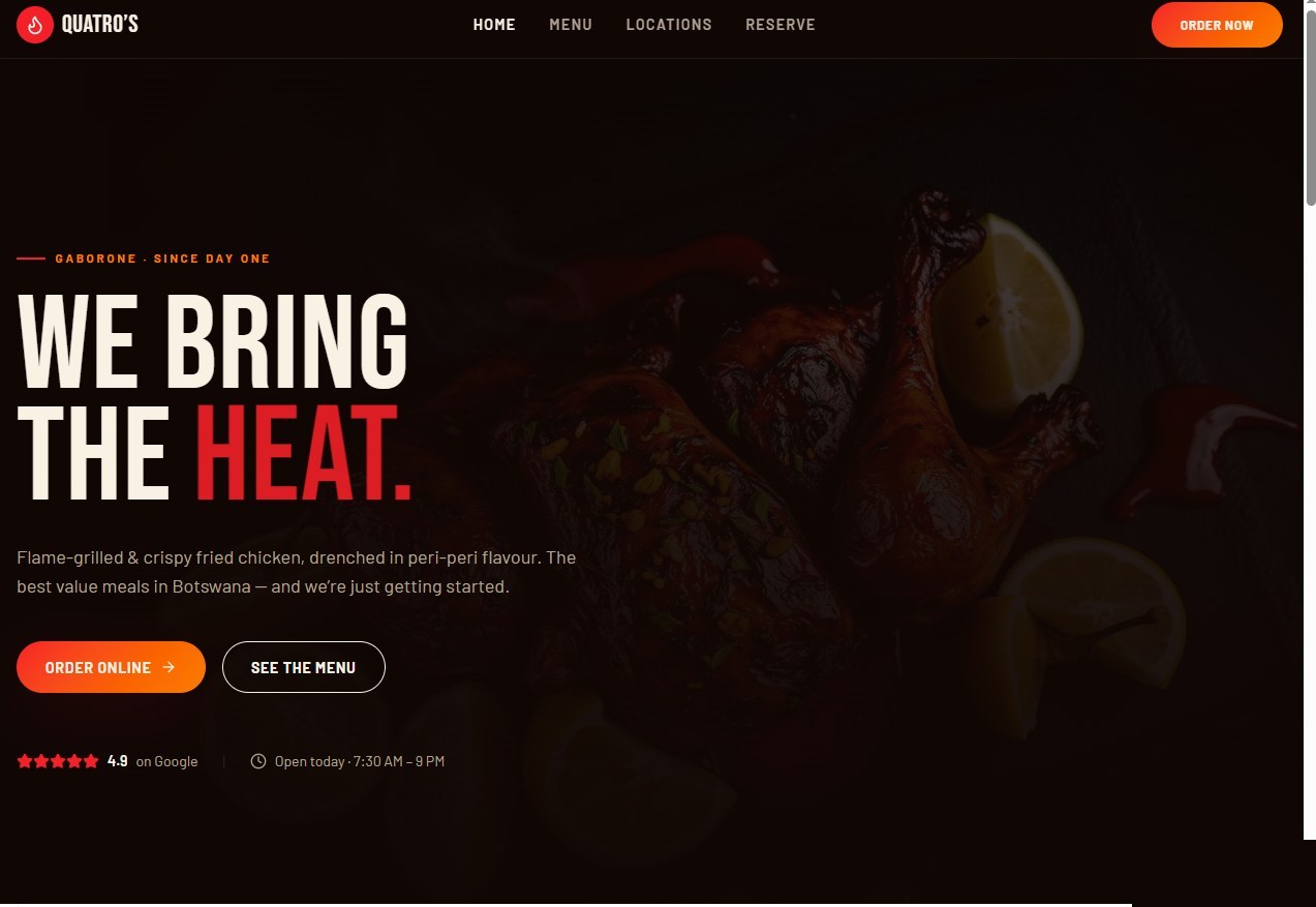 Quatro's website homepage